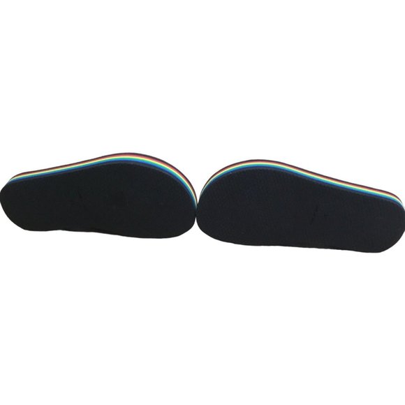 Saint Laurent Flip Flops size EU 38 Rainbow Black Italy Thongs USA 7 Sandals - Picture 3 of 5